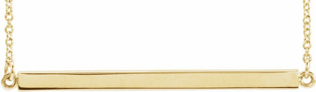 14K Yellow Gold Engravable Four-Sided Bar 18" Necklace