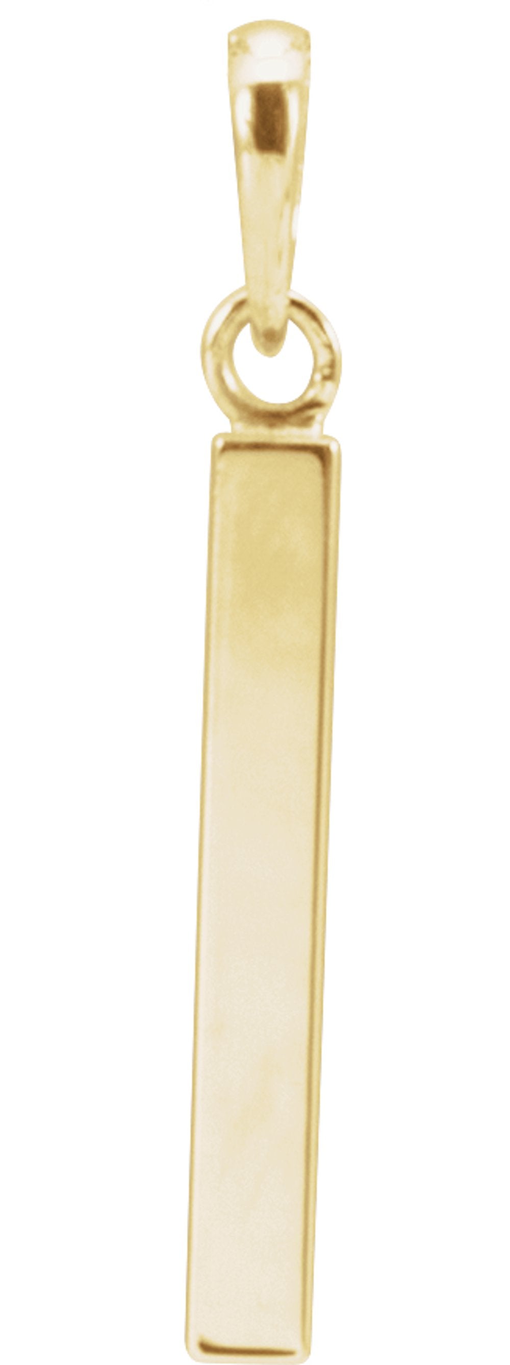 14K Yellow Engravable Four-Sided Bar Pendant