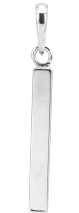 Sterling Silver Engravable Four-Sided Bar Pendant