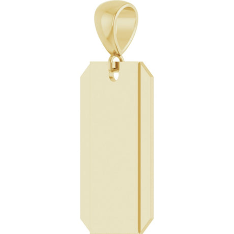 14K Yellow Engravable Dog Tag Pendant