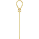 14K Yellow Gold Engravable Dog Tag Pendant