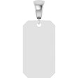 14K White Gold Engravable Dog Tag Pendant