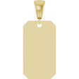 14K Yellow Gold Engravable Dog Tag Pendant