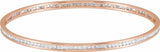 14K Rose Gold 1 1/2 CTW Natural Diamond Stackable Bangle 8" Bracelet