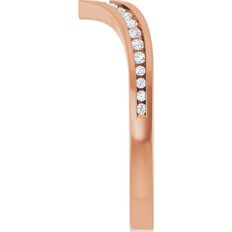 14K Rose Gold 1/5 CTW Lab-Grown Diamond Contour Band