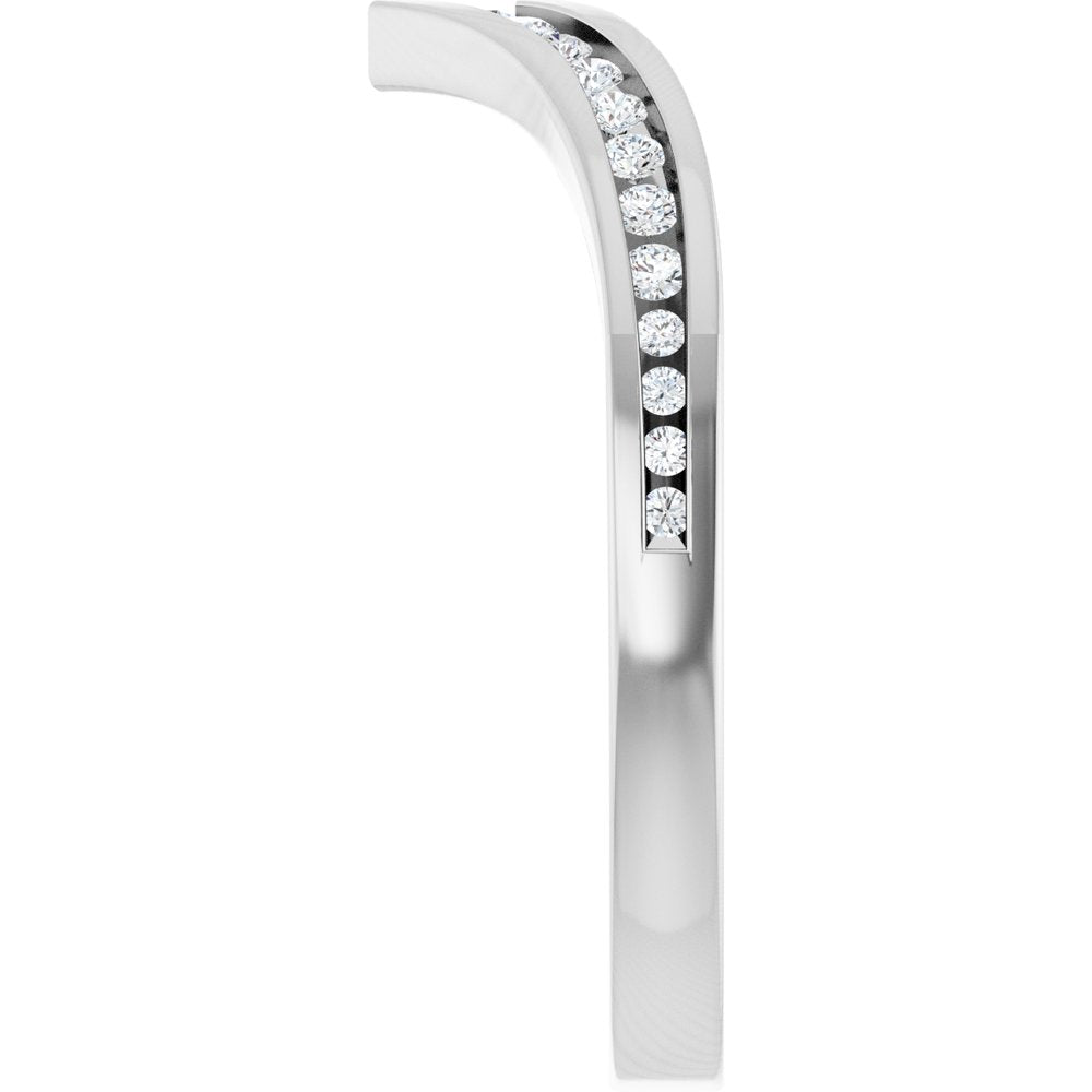 14K White Gold 1/5 CTW Lab-Grown Diamond Contour Band
