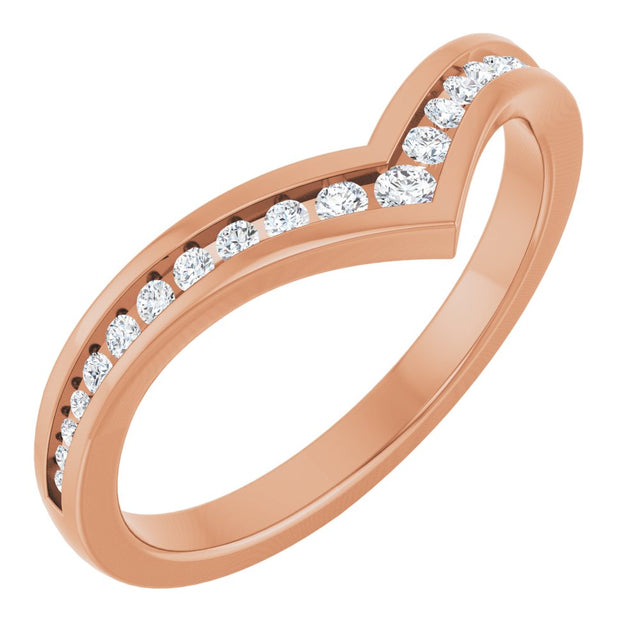 14K Rose Gold 1/5 CTW Lab-Grown Diamond Contour Band