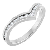 14K White 1/5 CTW Lab-Grown Diamond Contour Band