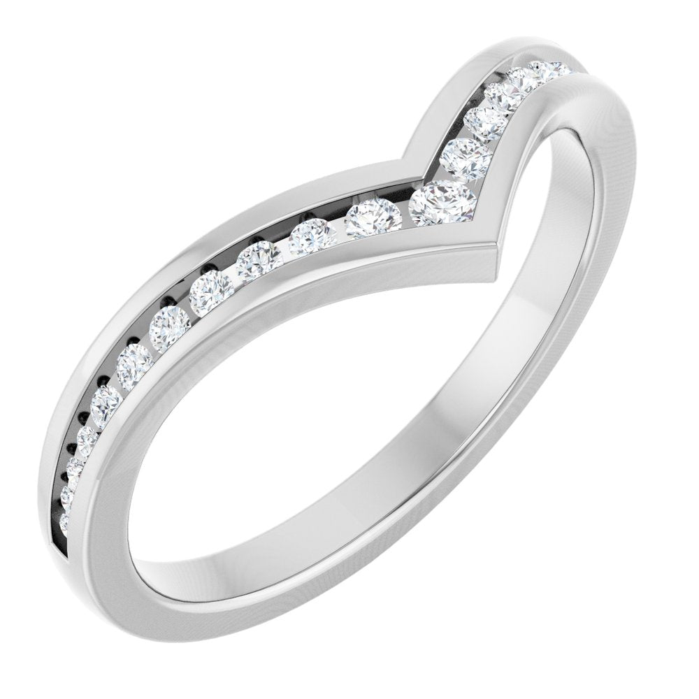 14K White Gold 1/5 CTW Lab-Grown Diamond Contour Band