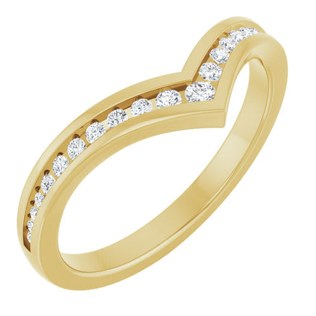 14K Yellow Gold 1/5 CTW Lab-Grown Diamond Contour Band