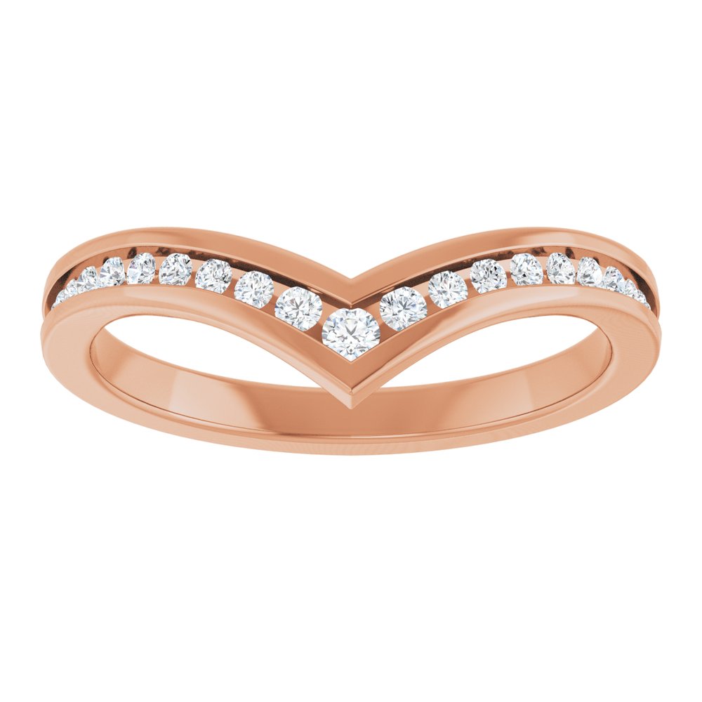 14K Rose Gold 1/5 CTW Lab-Grown Diamond Contour Band