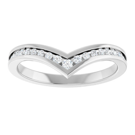 14K White 1/5 CTW Lab-Grown Diamond Contour Band