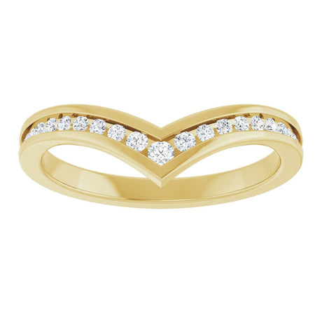 14K Yellow Gold 1/5 CTW Natural Diamond Contour Band