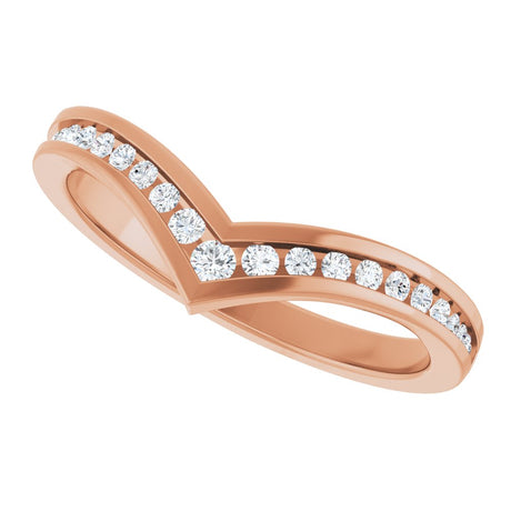14K Rose Gold 1/5 CTW Lab-Grown Diamond Contour Band