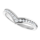 14K White 1/5 CTW Lab-Grown Diamond Contour Band