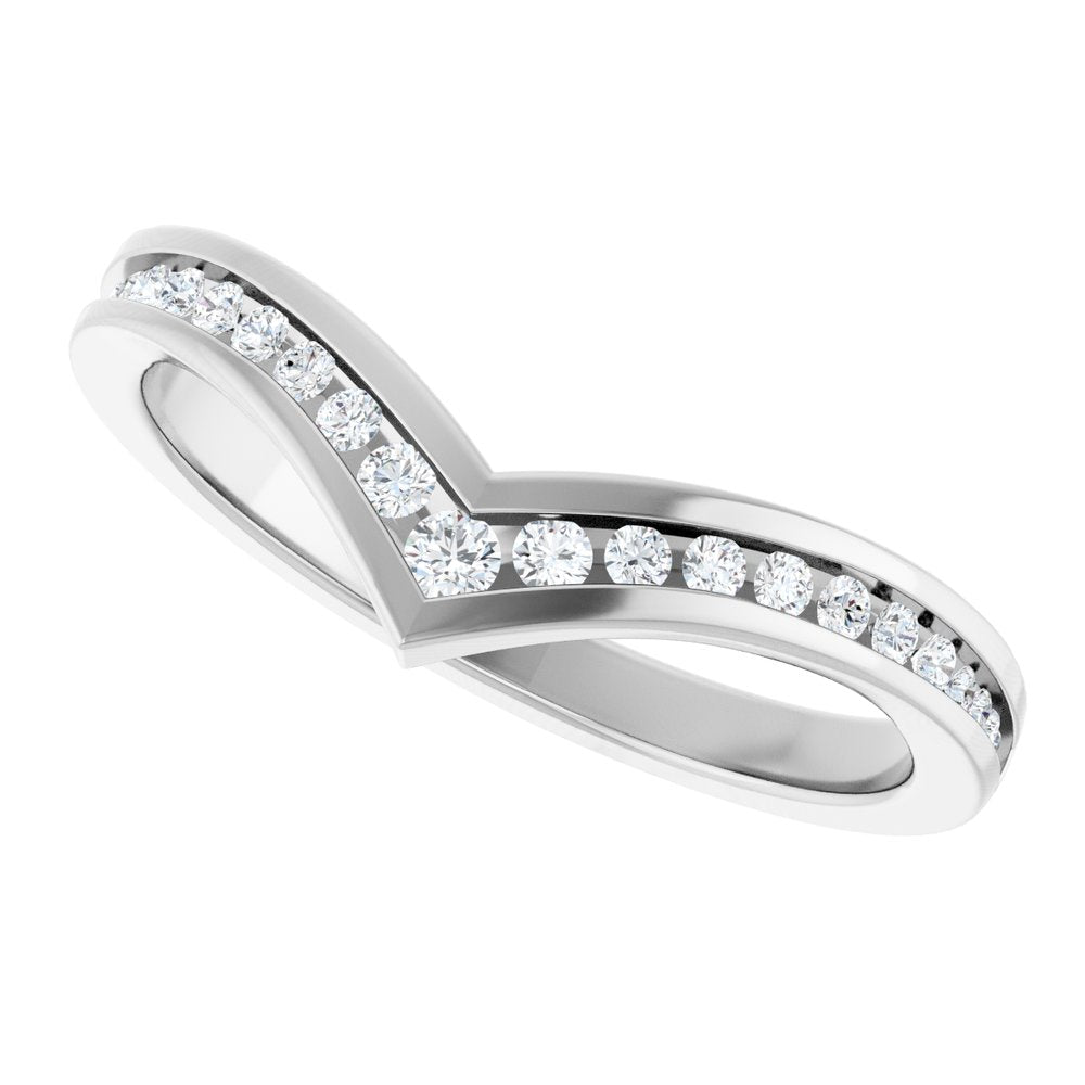 14K White 1/5 CTW Natural Diamond Contour Band