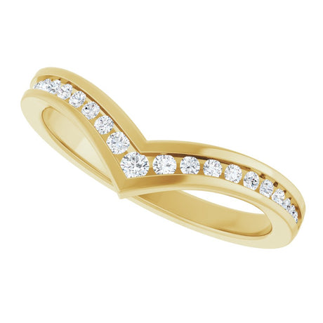 14K Yellow Gold 1/5 CTW Lab-Grown Diamond Contour Band