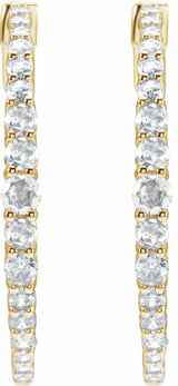 14K Yellow 1 1/3 CTW Lab-Grown Diamond 30 mm Hoop Earrings