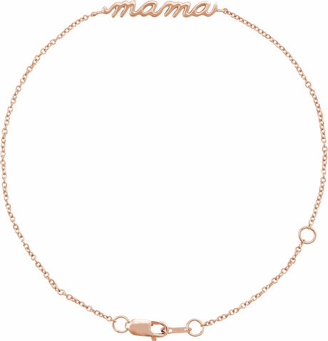 14K Rose Mama 6 1/2-7 1/2" Bracelet