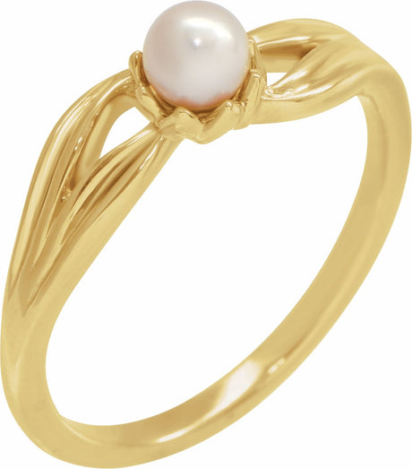 14K Yellow Cultured Freshwater Pearl Ring