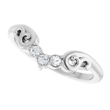 14K White .08 CTW Lab-Grown Diamond Contour Band