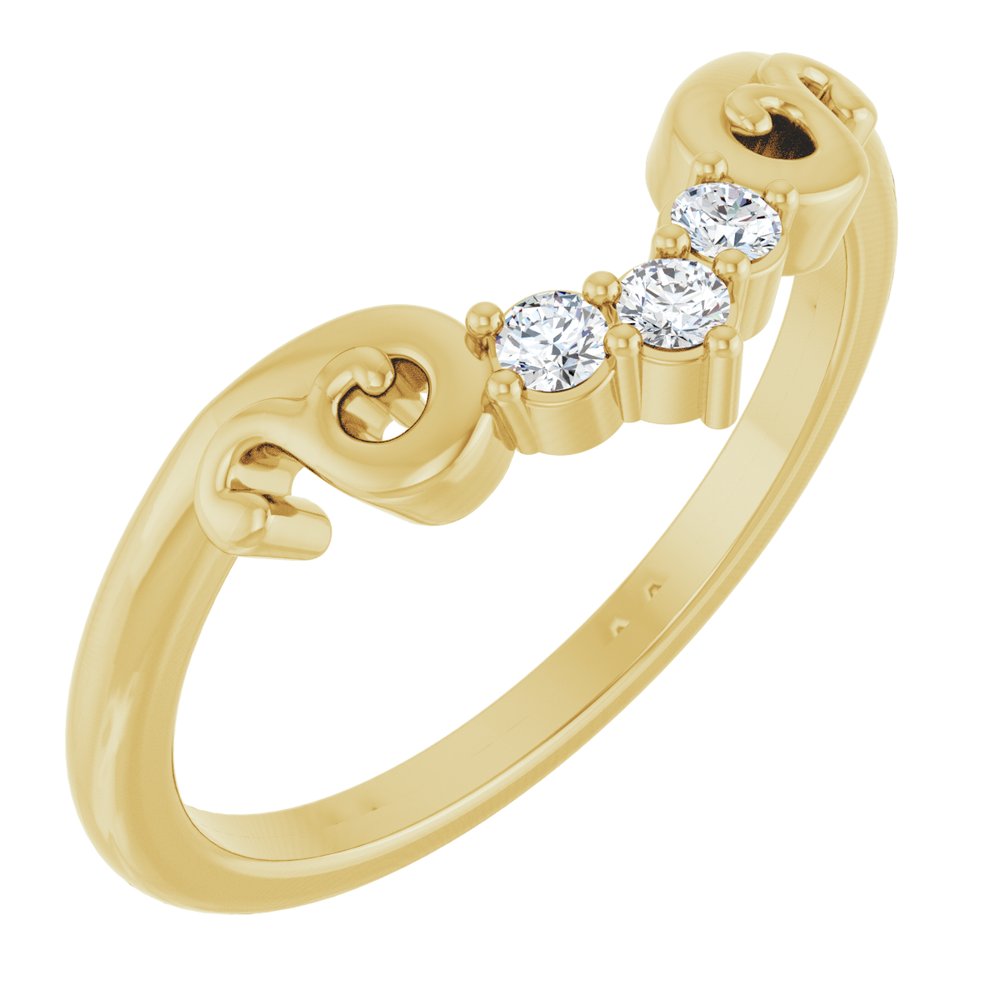14K Yellow .08 CTW Lab-Grown Diamond Contour Band