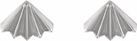 14K White Fan Stud Earrings