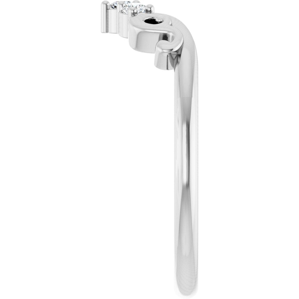 14K White .08 CTW Lab-Grown Diamond Contour Band