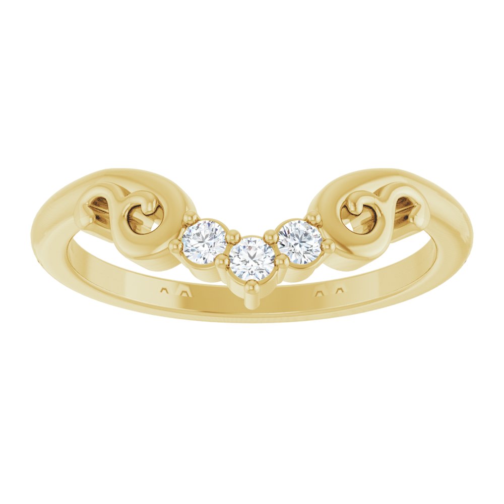 14K Yellow .08 CTW Lab-Grown Diamond Contour Band
