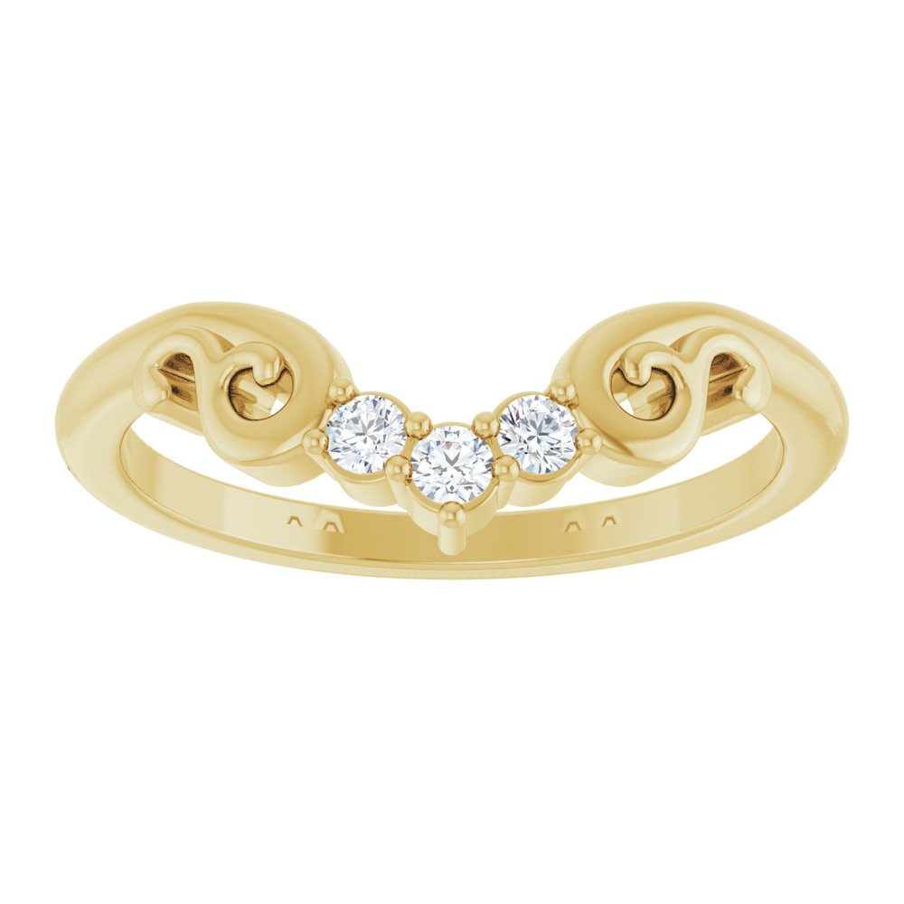 14K Yellow 1/10 CTW Natural Diamond Contour Band