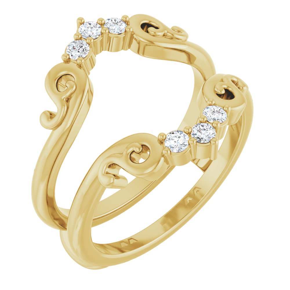 14K Yellow 1/5 CTW Natural Diamond Ring Guard