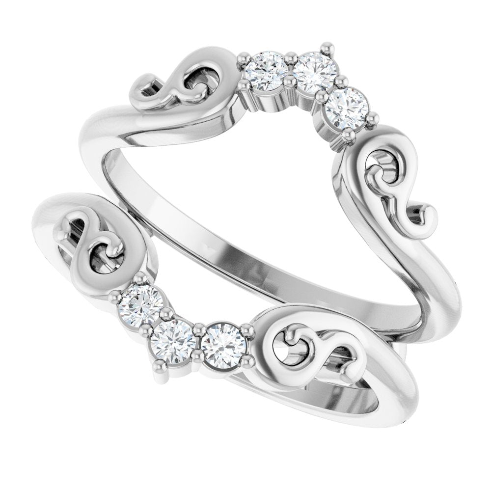 14K White 1/5 CTW Natural Diamond Ring Guard