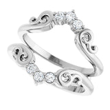 14K White 1/5 CTW Natural Diamond Ring Guard
