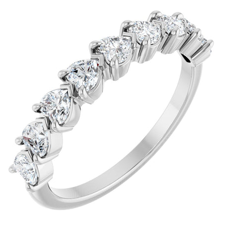 14K White 9/10 CTW Natural Diamond Anniversary Band