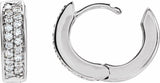 14K White 1/3 CTW  Natural Diamond 13.4 mm Hoop Earrings