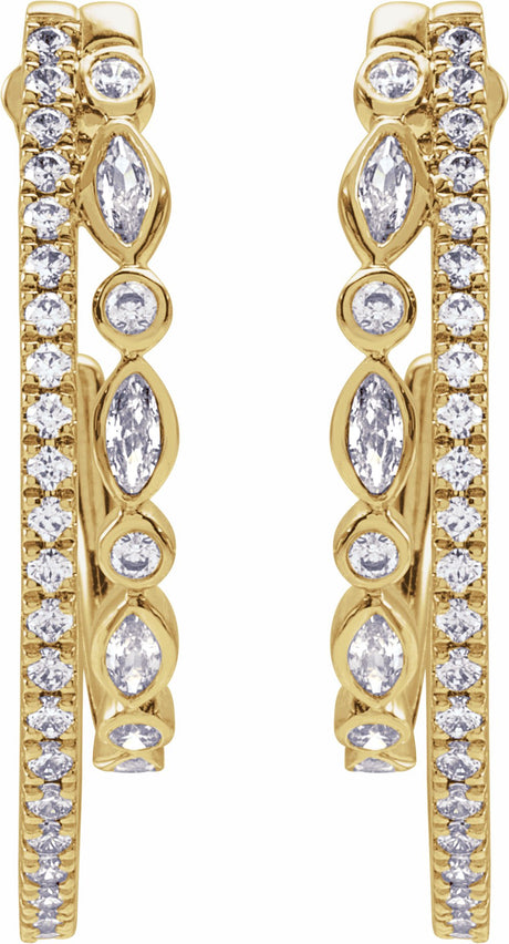 14K Yellow Gold 1 1/5 CTW Lab-Grown Diamond 30.5 mm Hoop Earrings