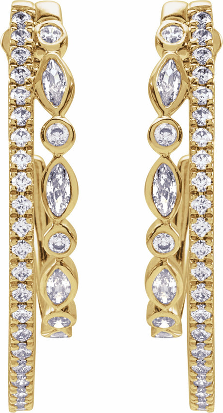 14K Yellow 1 1/5 CTW Lab-Grown Diamond 30.5 mm Hoop Earrings