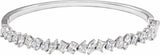 14K White Gold 4 1/5 CTW Lab-Grown Diamond Bangle 7" Bracelet