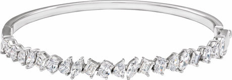 14K White Gold 4 1/5 CTW Lab-Grown Diamond Bangle 7" Bracelet
