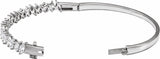14K White Gold 4 1/5 CTW Lab-Grown Diamond Bangle 7" Bracelet