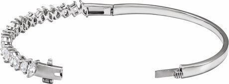 14K White Gold 4 1/5 CTW Lab-Grown Diamond Bangle 7" Bracelet