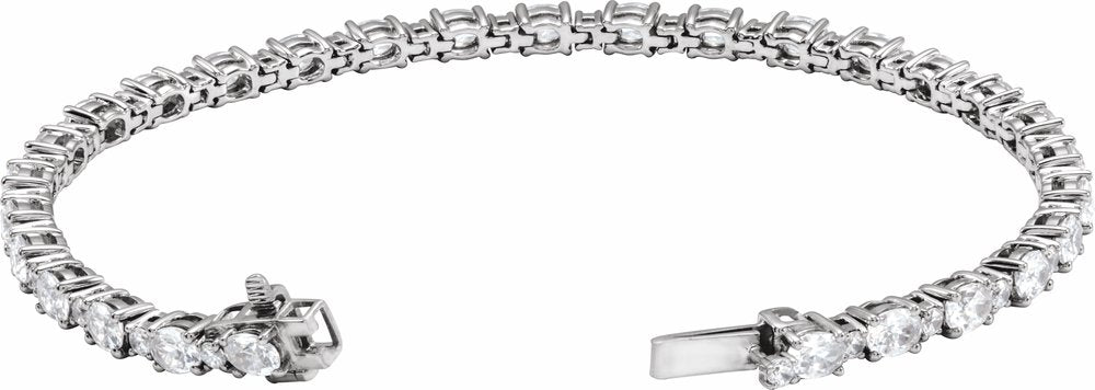 14K White Gold 5 1/2 CTW Lab-Grown Diamond Line 7" Bracelet