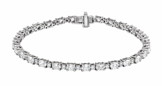 14K White 5 1/2 CTW Lab-Grown Diamond Line 7" Bracelet