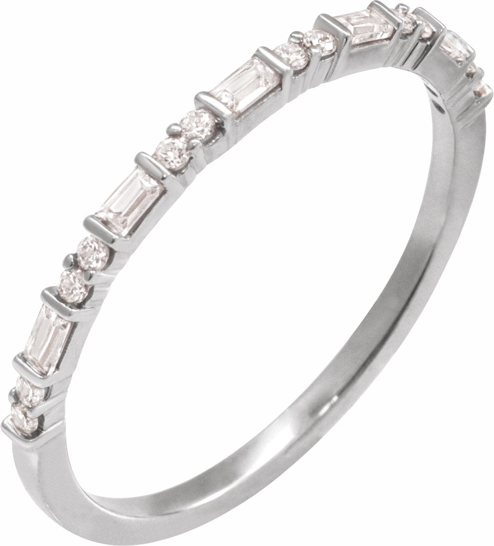 14K White 1/5 CTW Natural Diamond Stackable Ring