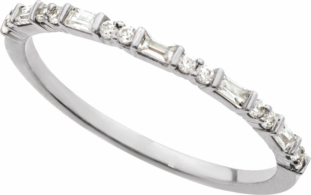 14K White 1/5 CTW Natural Diamond Stackable Ring