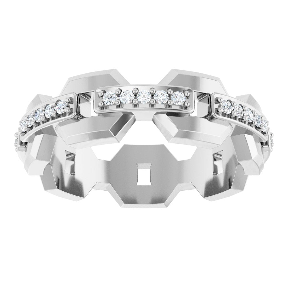 14K White 1/5 CTW Lab-Grown Diamond Band