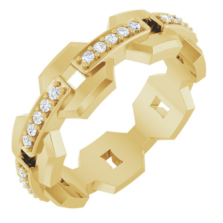 14K Yellow 1/5 CTW Natural Diamond Band