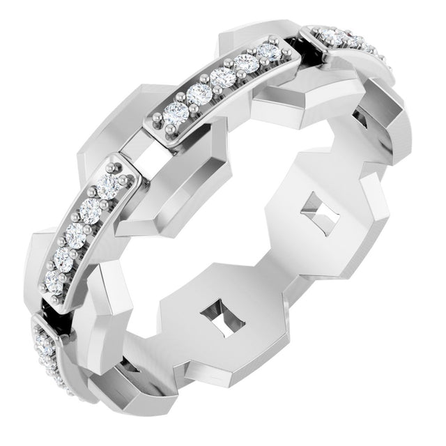 14K White 1/5 CTW Lab-Grown Diamond Band