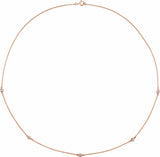 14K Rose 1/4 CTW Lab-Grown Diamond 5-Station 18" Necklace