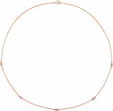 14K Rose Gold 1/4 CTW Natural Diamond 5-Station 18" Necklace